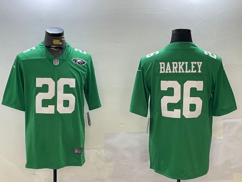 Men Philadelphia Eagles #26 Barkley Green Second generation 2024 Nike Limited NFL Jersey style 6